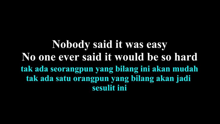 Coldplay  - The Scientist lirik dan arti bahasa indonesia