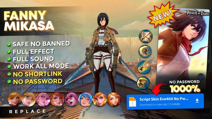 Script Skin Fanny Mikasa Aot No Password | Full Effect Voice - Latest Patch