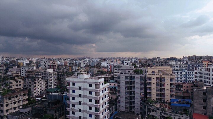 birds eye view of Dhaka city