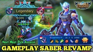 SABER REVAMP , BEST BUILD SABER REVAMP GAMEPLAY | MOBILE LEGENDS BANG BANG