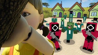 Monster School : SQUID GAME, GLASS BRIDGE, MARBEL GAME, LAST EPISODE - Minecraft Animation