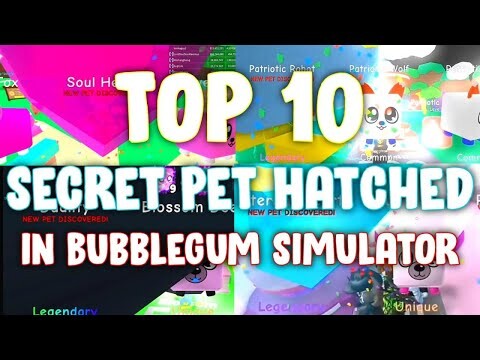 Top 10 SECRET Pet HATCHED in Bubblegum Simulator! (Roblox)