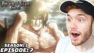 THE TITANS START FIGHTING EACH OTHER?! WHAT?! - Attack on Titan Ep.7 (Season 1) REACTION