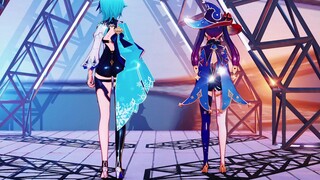 【Genshin Impact MMD／4K／60FPS】「LEGENDARY HIPS DUO」 Eula & Mona【ช็อกโกแลตครีม】