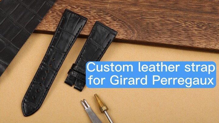 Handmade leather watch strap for Girard Perregaux VINTAGE 1945 | Drwatchstrap