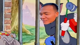 Pan Hong plays with the dog