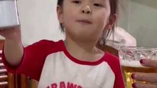The cute kid sure drank a lot! And then, with the very last line, this girl from Northeast China sud