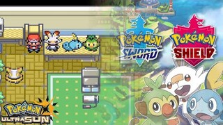 [Pokemon Ultra Sun Gba] Wild Battle of Pokemon Gen 6-7 , Overworld Sprite Galar Starter,