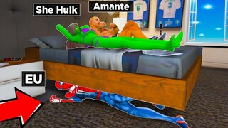 HOMEM ARANHA ESPIONOU A SHE HULK sem ela SABER no GTA 5