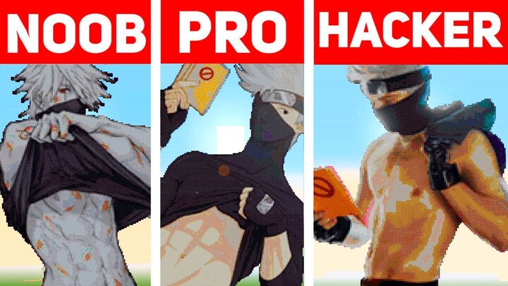 Pixel Art NOOB vs PRO vs HACKER Kakashi Hatake in Minecraft