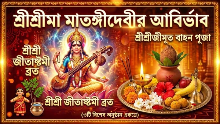 শ্রীশ্রীমা মাতঙ্গীদেবীর আবির্ভাব জীমূত বাহন পূজা ও জীতাষ্টমী ব্রত | ৩টি বিশেষ পূজার নিয়ম ও মাহাত্ম্য
