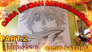 cara yg sangat lah mudah menggambar anime jujutsu kaisen GOJO Satoru part.2