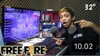 PERTAMA KALI MAIN FREE FIRE DI PC TV BESARR!!WOW GILA ENAK BANGET