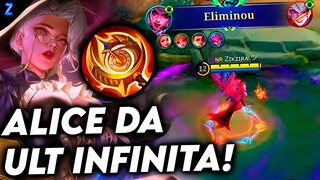 ALICE DEPOIS DO BUFF + EMBLEMA + RELÓGIO - ALICE GAMEPLAY | Mobile Legends