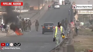 Pipeline, Nairobi on fire as police engage Gen Z protesters attempting to occupy JKIA!!