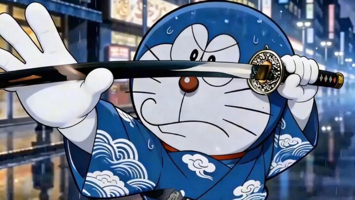 [Dora AI Dream] Seedance 2.0: Fierce Battle in the Rainy Night! Doraemon vs. Nobita!