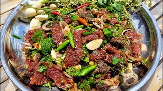 ก้อยขม ก้อยเนื้อวัว สามสิบกลีบสูตรขม เอาใจสายเนื้อจ้า