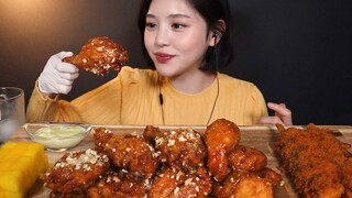 【คำบรรยายภาษาจีนของ Boki】Wun Bok-hee ไก่กระเทียมและกุ้งเสียบไม้ เสียงจริง