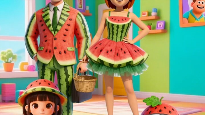 Kakak Semangka pergi ke sekolah.