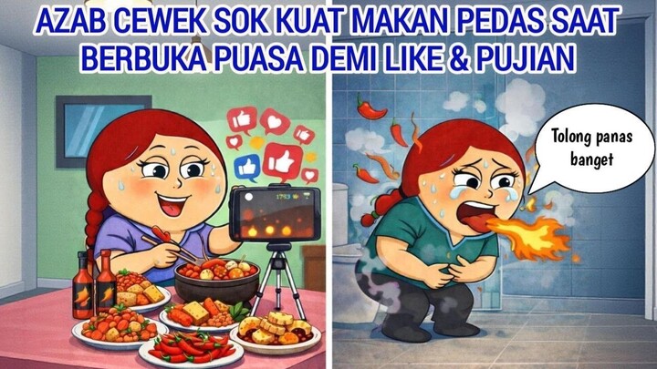 AZAB CEWEK SOK KUAT MAKAN PEDAS SAAT BERBUKA PUASA DEMI LIKE &  PUJIAN DI MEDSOS