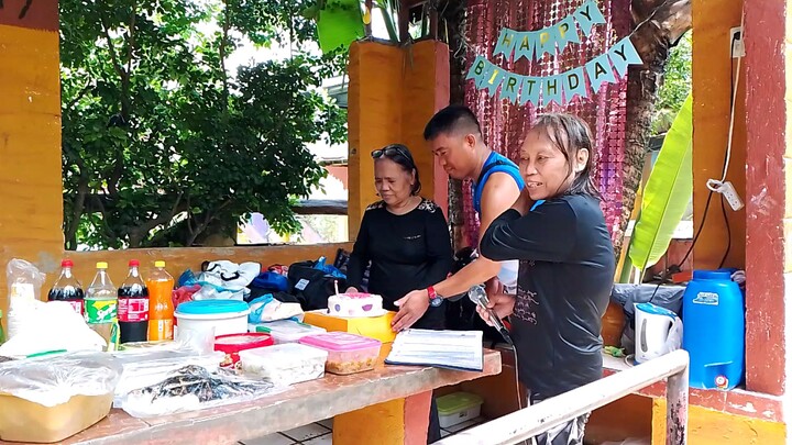 Swimming and celebrating Birthday of Pastora Mila