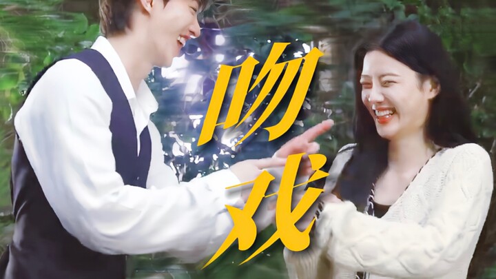 Sweet behind-the-scenes clip of a passionate kiss in the rain—so adorable! He teases his wife by sha