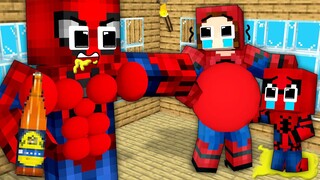 Monster School: Bad Father Spider Man Family Superhero No Way Home Sad Story - Minecraft Animation