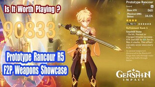 Genshin Impact - MC Geo Prototype Rancour R5 F2P Weapons Showcase - Worth Playing?