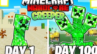 ฉันรอดมาได้ 100 วันในฐานะ CREEPER ใน HARDCORE Minecraft!