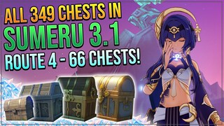 ALL 349 CHESTS IN SUMERU DESERT 3.1! - HYPOSTYLE DESERT! | ROUTE 4 - 66 CHESTS!