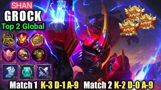 Buff Stealer MVP Grock Rank 2 Global Full Gameplay by SHAN | Mobile legends Bang Bang