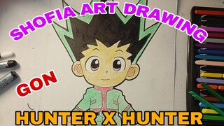 menggambar chibi gon dari hunter X hunter