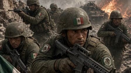 soldados mexicanos en batalla ia