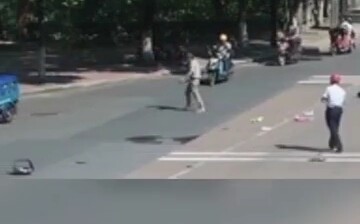 It’s so freaking hot—the guy got hit while riding his bike, broke six ribs, but still dragged himsel