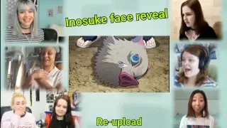 Inosuke face reveal | Tanjiro vs Inosuke || Demon Slayer episode 14 Girls Reaction Mashup