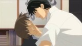 Junjou Romantica - Nowaki reacciona al ver a Hiroki y Miyagi a punto de besarse.