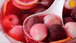 Nước vải thanh mai & Đá bào hạt lựu 🤩