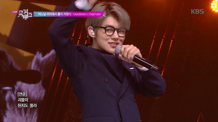 Cat & Dog + 어느날 머리에서 뿔이 자랐다(CROWN) - TXT (투모로우바이투게더)[뮤직뱅크 Music Bank] 20190628