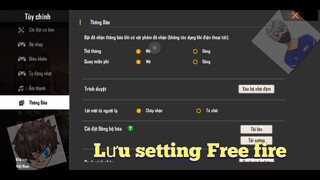 cách lưu setting free fire ( Free Fire New Setting Auto Backup Settings, Sensitivity and HUD)