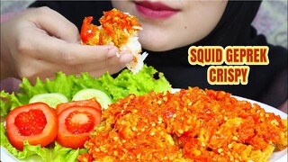 PEDAS GILA!! ASMR SQUID GEPREK CRISPY MERCON | ULUL ASMR INDONESIA