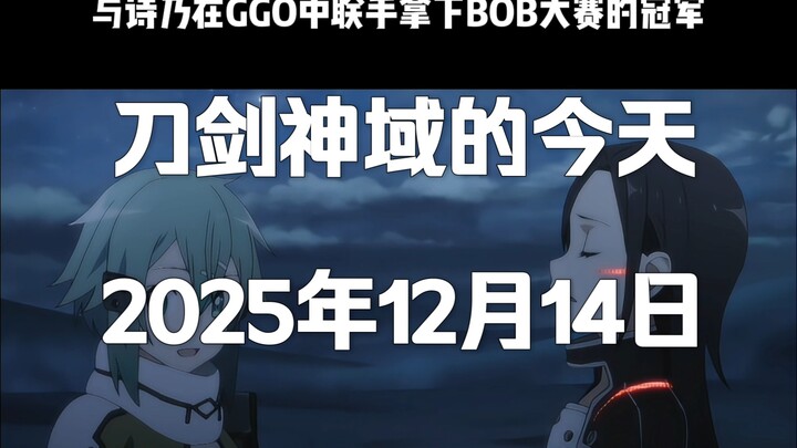 في عالم سورد آرت أونلاين اليوم، يستخدم كيريتو سيفًا ضوئيًا واحدًا فقط ويتعاون مع شينو في GGO للفوز ب