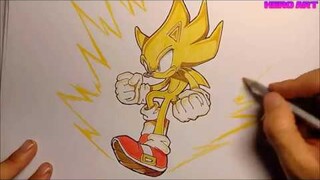 cách vẽ Sonic super saiyan thật đơn giản-vẽ không tẩy xóa