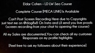 Eldar Cohen  LD LW Seo Course download