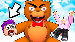 Can We Escape A GIANT EVIL TEDDY BEAR In ROBLOX ESCAPE THE TOY STORE OBBY? (SECRET ENDING!)