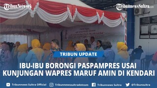 Momen Ibu-ibu Borongi Paspampres usai Kunjungan Wapres Maruf Amin di Puskesmas Lepo-lepo Kendari