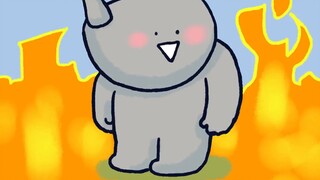 [Fresh Zoo] The little rhinoceros threw darts, but it was not accurate. What a pity.