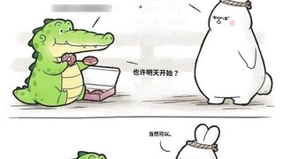 When you are in a bad mood, look at the little crocodile to warm yourself up and put your worries as