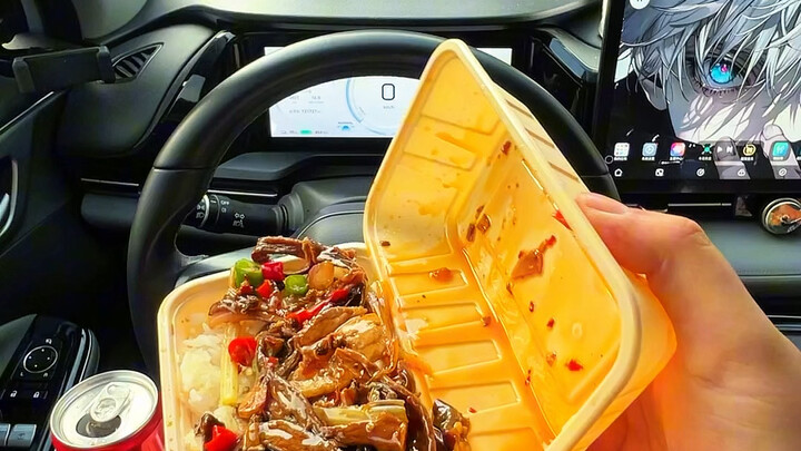 Eating a meal in a hurry