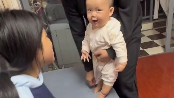 Even at this tiny age, you’re already bullying others with your dad’s help! As soon as Dad puts you 