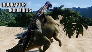 Indoraptor & Indominus Hunting In The Desert Ouranosaurus, Olorotitan & Iguanodon